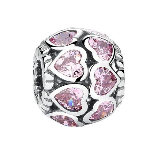 MAITONGG 925 Sterling Silber Herz Charms Perlen Fit Frauen Diy Armband Halskette Schmuck Anhänger von MAITONGG