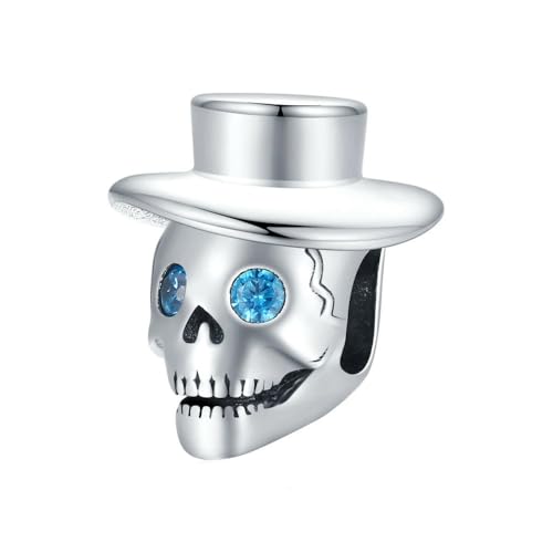 MAITONGG 925 Sterling Silber Herzform Charm Schädel Perlen Für Frau Armband Halskette Anhänger von MAITONGG