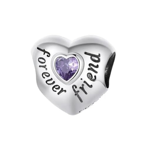 MAITONGG 925 Sterling Silber Lila Kristall Lotus Charms Perle Drop Anhänger Retro Hohlherz Perlen Fit Original Armband Halskette von MAITONGG