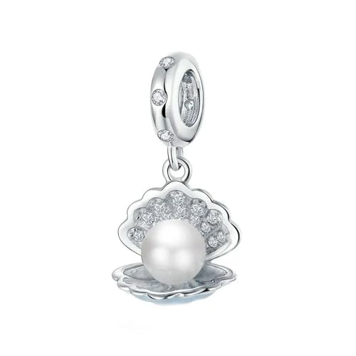 MAITONGG 925 Sterling Silber Ozean Meerjungfrau Charms Meeresschildkröte Anhänger Regenbogen Kristall Perlen Perlen Fit Damen Original Armband Neckalce von MAITONGG