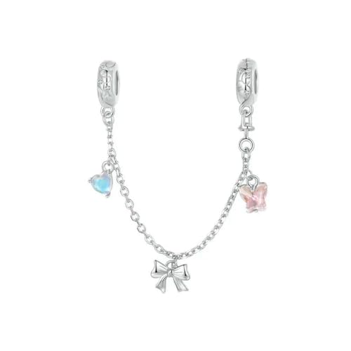 MAITONGG 925 Sterling Silber Prinzessin Ballett Mädchen Charm Perle Rosa Schuh Schleife Sicherheitskette Fit Frauen Diy Armband Anhänger Perlen von MAITONGG