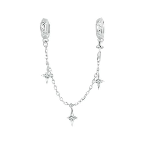 MAITONGG 925 Sterling Silber Raum Astronaut Rakete Charm Planet Anhänger Stern Safty Kette Mondperle Fit Diy Armband Halskette von MAITONGG