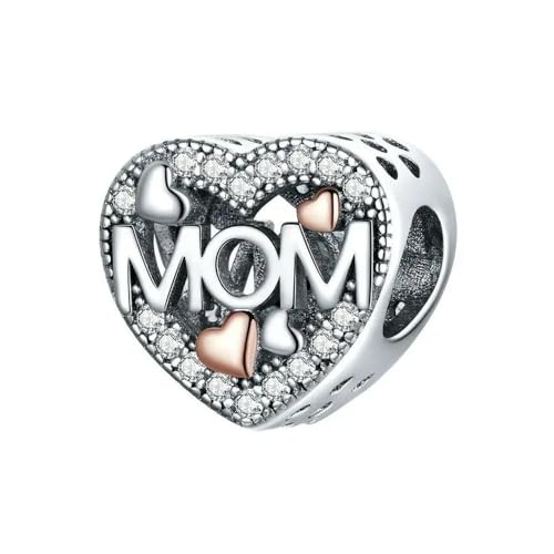 MAITONGG 925 Sterling Silber Rose Blume Charme Baum Des Lebens Anhänger Herz Perlen Fit Damen Armband Halskette von MAITONGG