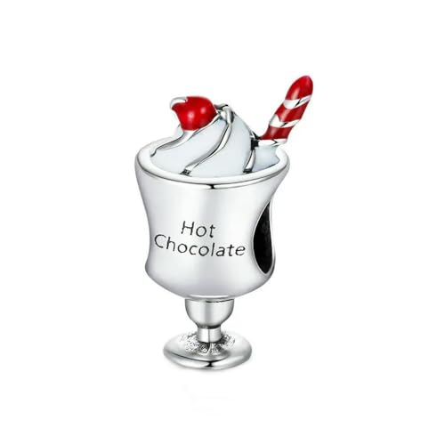 MAITONGG 925 Sterling Silber Schokolade Kuchen Charme Keks Süßigkeiten Perlen Emaille Anhänger Fit Original Armband Halskette Schmuck von MAITONGG