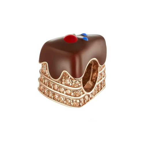 MAITONGG 925 Sterling Silber Schokolade Kuchen Charme Keks Süßigkeiten Perlen Emaille Anhänger Fit Original Armband Halskette Schmuck von MAITONGG