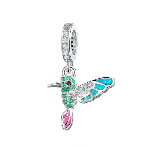 MAITONGG Abstandsperle 925 Sterling Silber Blume Vogel Charms Anhänger Hohlherz Perlen Fit Original Armband Diy Halskette Women Schmuckherstellung von MAITONGG