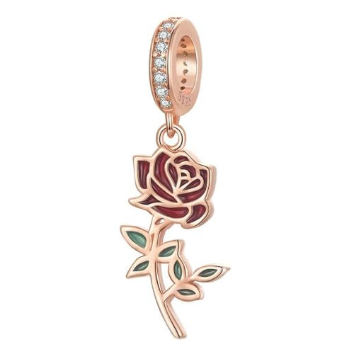 MAITONGG Baum Des Lebens Charme Perle 925 Sterling Silber Rose Abstandshalter Überzogen Roségold Anhänger Fit Frauen Diy Armband Fine Jewelry von MAITONGG