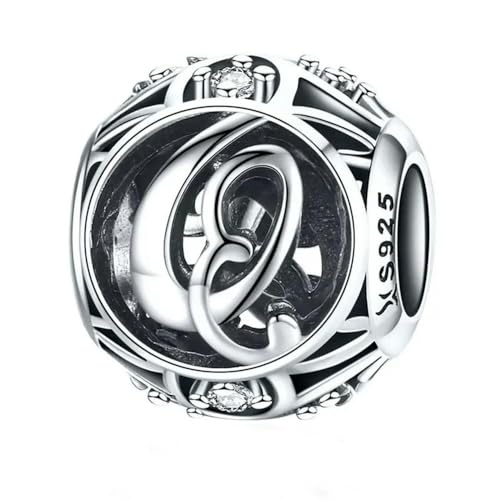 MAITONGG Buchstabe A-Z Charm Perlen 925 Sterling Silber Hohlperlen Passen Original Armband Halskette Frau Diy Schmuck Herstellung von MAITONGG