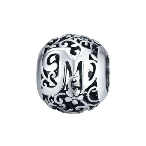 MAITONGG Buchstaben Perlen 925 Sterling Silber Vintage Alphabet Charms Fit Original Armband Für Frauen Diy Name Buchstabe Schmuck Herstellung MAITONGG Buchstaben Perlen 925 Sterling Silber Vintage Alphabet Charms Fit Original Armband Für Frauen Diy Name Buchstabe Schmuck Herstellung von MAITONGG