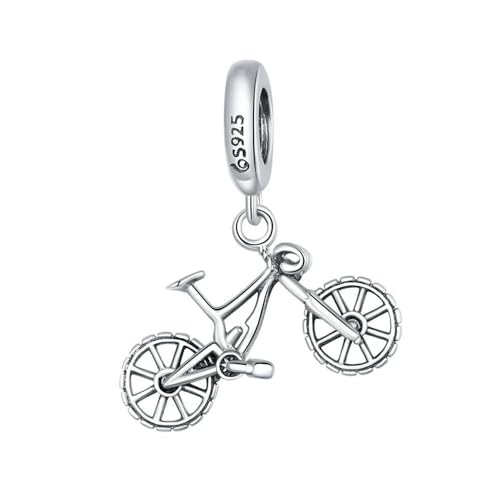 MAITONGG Bunte Auto Charms 925 Sterling Silber Kürbis Auto Perlen Fahrrad Zirkonia Emaille Anhänger Fit Original Armband Diy Schmuck von MAITONGG