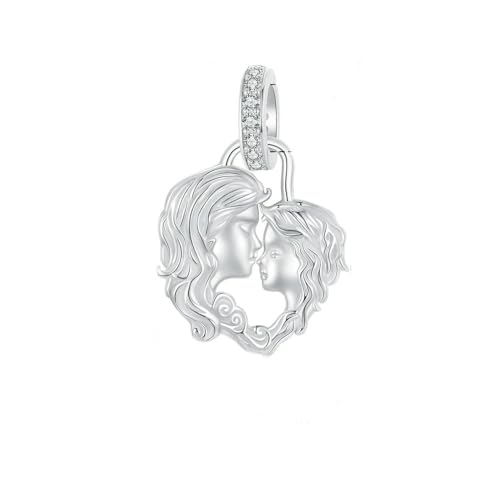 MAITONGG Ewige Liebe Familie Charme Perle, 925 Sterling Silber Mama Anhänger Für Frauen Diy Armbänder Feiner Schmuck Geschenk von MAITONGG