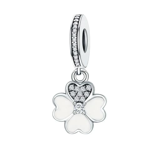 MAITONGG Herzform Charm Perlen 925 Sterling Silber Sicherheitskette Anhänger Plattiert Platin Fit Frauen Armband Hängende Dekoration von MAITONGG