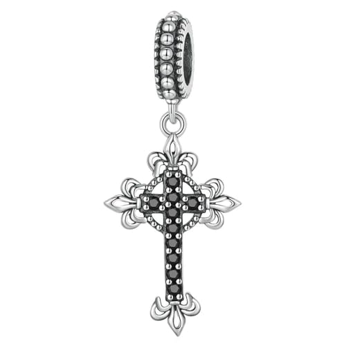 MAITONGG Kreuz Charm Zirkon Perlen 925 Sterling Silber Kreuze Anhänger Fit Original Armband Diy Halskette Schmuck von MAITONGG