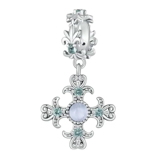 MAITONGG Kreuz Charm Zirkon Perlen 925 Sterling Silber Kreuze Anhänger Fit Original Armband Diy Halskette Schmuck von MAITONGG