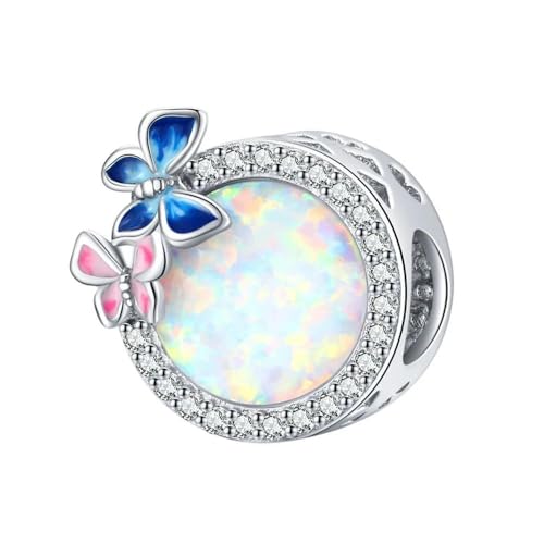 MAITONGG Lila Blumen Charms Schmetterling Sicherheitskette 925 Sterling Silber Spacer Perlen Fit Original Armband Diy Halskette Schmuck von MAITONGG