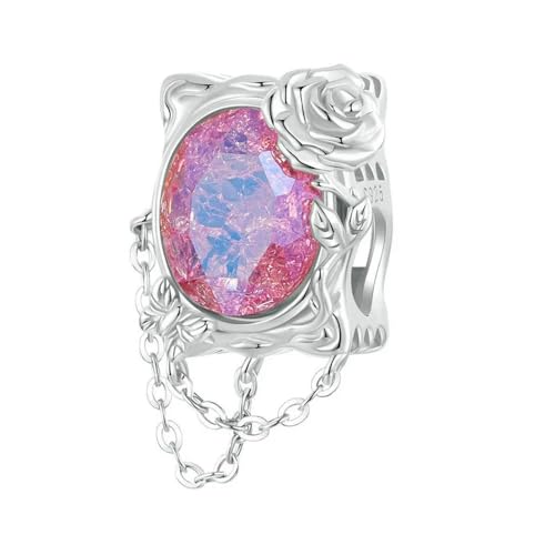 MAITONGG Rosa Kristall Schmetterling Charm Herz Rose Anhänger 925 Sterling Silber Mond Perlen Passen Original Armband Halskette Diy Schmuck MAITONGG Rosa Kristall Schmetterling Charm Herz Rose Anhänger 925 Sterling Silber Mond Perlen Passen Original Armband Halskette Diy Schmuck von MAITONGG