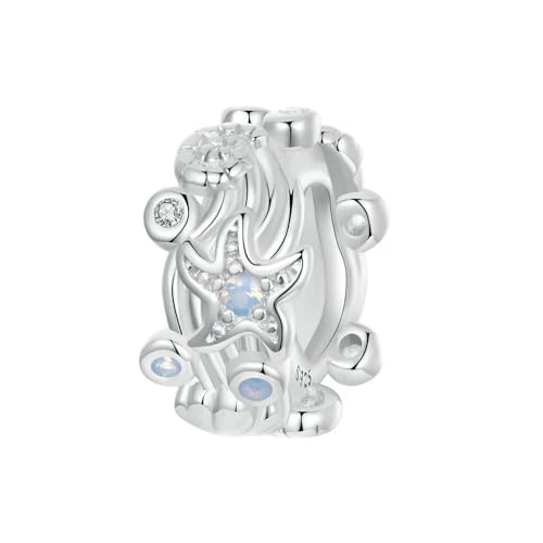 MAITONGG Runder Brief Charms 925 Sterling Silber Galaxy Openwork Perlen Fit Original Armband Anhänger Schmuck Frauen von MAITONGG