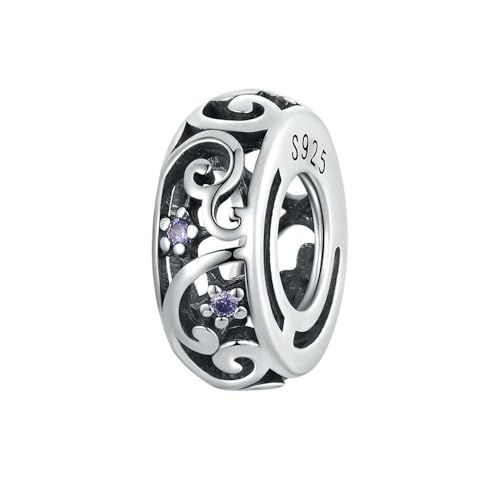 MAITONGG Runder Brief Charms 925 Sterling Silber Galaxy Openwork Perlen Fit Original Armband Anhänger Schmuck Frauen von MAITONGG