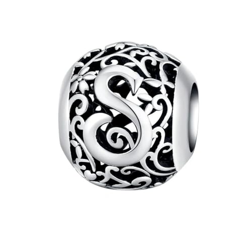 MAITONGG Runder Brief Charms 925 Sterling Silber Galaxy Openwork Perlen Fit Original Armband Anhänger Schmuck Frauen MAITONGG Runder Brief Charms 925 Sterling Silber Galaxy Openwork Perlen Fit Original Armband Anhänger Schmuck Frauen von MAITONGG