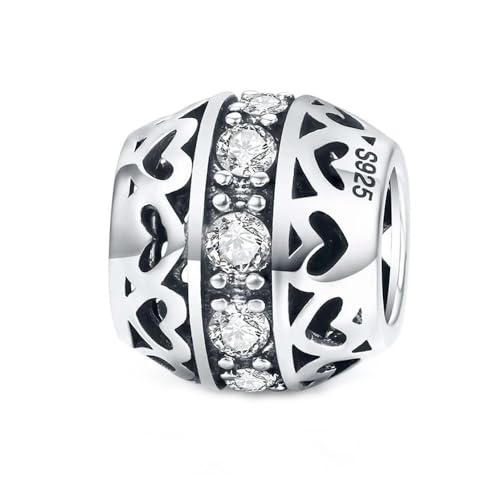 MAITONGG Runder Brief Charms 925 Sterling Silber Galaxy Openwork Perlen Fit Original Armband Anhänger Schmuck Frauen von MAITONGG