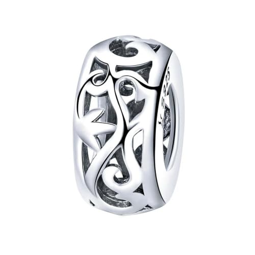 MAITONGG Runder Brief Charms 925 Sterling Silber Galaxy Openwork Perlen Fit Original Armband Anhänger Schmuck Frauen von MAITONGG