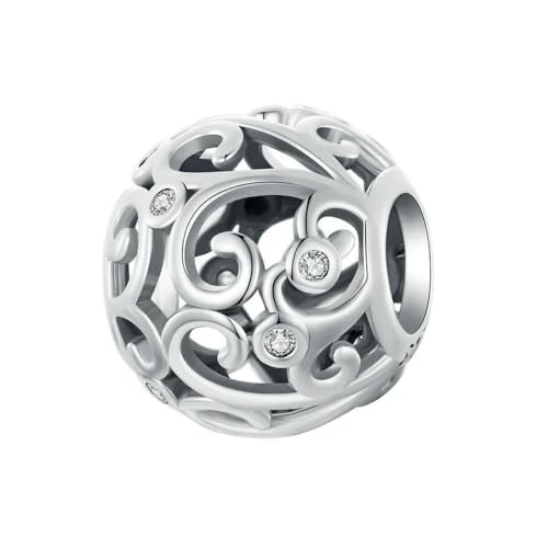 MAITONGG Runder Brief Charms 925 Sterling Silber Galaxy Openwork Perlen Fit Original Armband Anhänger Schmuck Frauen von MAITONGG