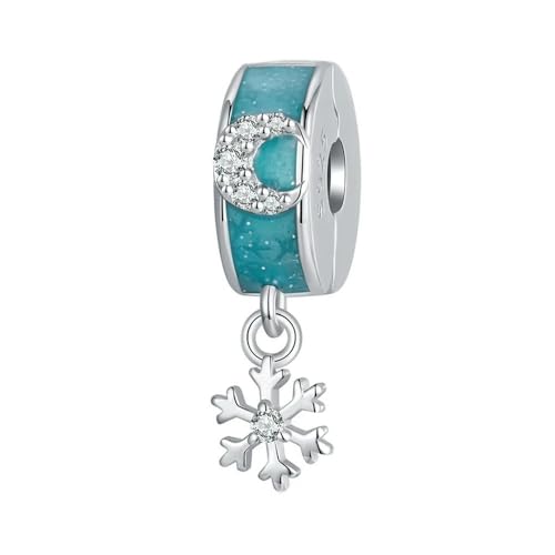 MAITONGG Schneeflocke Stopper Perlen 925 Sterling Silber Herz Schmetterling Charms Fit Armband Halskette Anhänger von MAITONGG