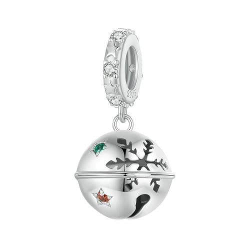 MAITONGG Schneemann Charms 925 Sterling Silber Mond Weihnachtsmann Anhänger Weihnachtsbaum Reise Koffer Perlen Passen Diy Armband Halskette von MAITONGG
