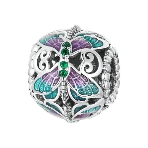 MAITONGG Vintage Schmetterling Libelle Hand Charms Perlen 925 Sterling Silber Tier Anhänger Fit Original Armband Halskette Für Frauen Schmuck von MAITONGG