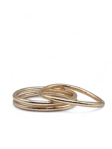 Armband aus echtem Gold, 3 Stück, tibetische Armbänder aus Blattgold für Damen, wasserdicht und robust, Gold oder Roségold, Größen S und M, Geschenk für Damen, 5,5 cm, Silikon Armband aus echtem Gold, 3 Stück, tibetische Armbänder aus Blattgold für Damen, wasserdicht und robust, Gold oder Roségold, Größen S und M, Geschenk für Damen, 5,5 cm, Silikon von MAJALE