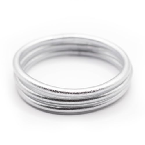 MAJALE - Armbänder im Brotstil für Damen – Packung mit 3 Stück – mattes Silberarmband – tibetisch-buddhistisches Armband – Glücksbringer, Schutz – originelle Geschenke für Damen, DIÁMETRO 6cm, Silikon MAJALE - Armbänder im Brotstil für Damen – Packung mit 3 Stück – mattes Silberarmband – tibetisch-buddhistisches Armband – Glücksbringer, Schutz – originelle Geschenke für Damen, DIÁMETRO 6cm, Silikon von MAJALE