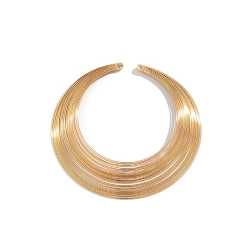 MAJALE Starre Halskette aus vergoldetem oder silbernem Draht, Choker aus Drahtseil mit Wicklungen, goldener Drahthalskette, vergoldet und versilbert, Einheitsgröße, Vergoldet, Nicht zutreffend. von MAJALE