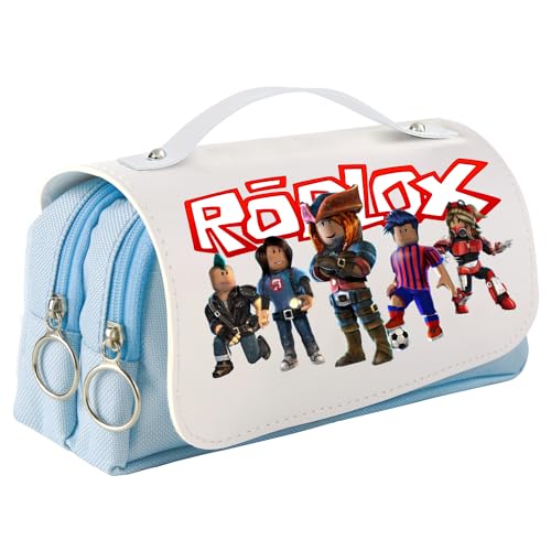 MAJEQZGY Roblox Federmäppchen mit Reißverschluss Smoothy Großes Fassungsvermögen Großes Federmäppchen mit Griff Langlebiges Federmäppchen für Teenager Kosmetiktasche (Fußball Spielen) von MAJEQZGY
