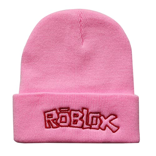 MAJEQZGY Roblox Beanie Strohmütze Strickmütze Roblox Winter Beanie Mützen Weiche Skimütze Wollmütze Geschenk für Kinder im Alter von Jugendliche (DE/NL/SE/PL, Alphanumerisch, L, 60, Rosa) von MAJEQZGY