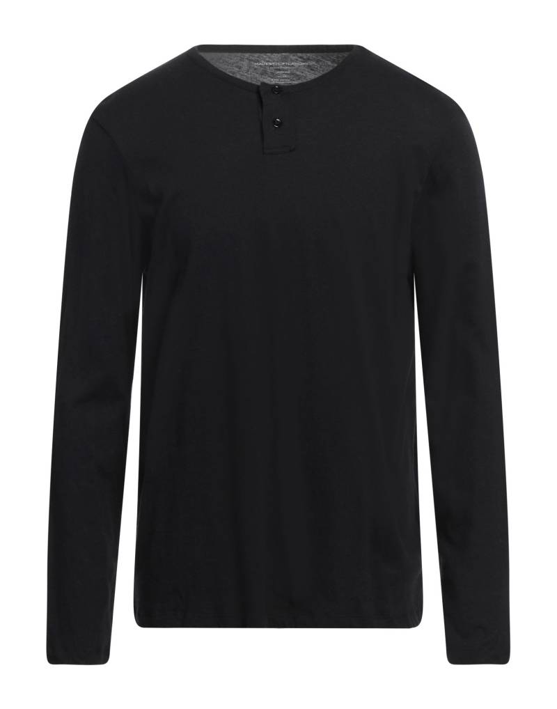 MAJESTIC FILATURES Pullover Herren Schwarz von MAJESTIC FILATURES