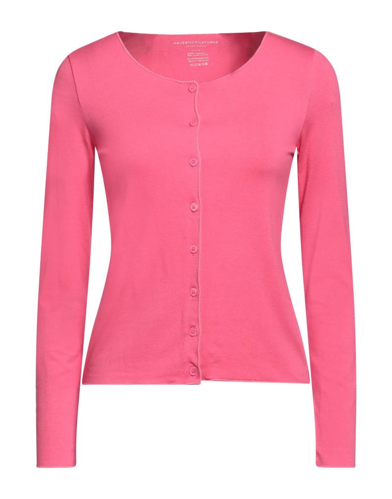 MAJESTIC FILATURES Strickjacke Damen Fuchsia von MAJESTIC FILATURES