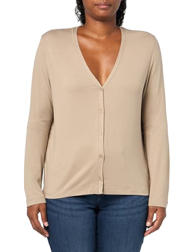 Majestic Filatures Damen Soft Touch Button-down V-Neck Cardigan Strickjacke, Wüste, 34 von MAJESTIC FILATURES
