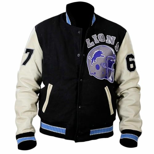 MAJESTIC MAKERS Iconic Detroit Varsity Jacket Worn by Hollywood Legends - Uni Baseball Letterman Jacket, 2. Design 2 - Beverly Hills Eddies Varsity 1, L von MAJESTIC MAKERS