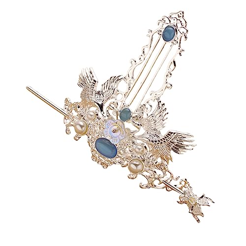 MAJORMENCH Chinesische Haarkrone Für Frauen Retro-haarstab Vintage-haarstab-krone Haarkrone-stabnadel Chinesische Haar-accessoires Klassisches Design Schlichter Kopfschmuck Edelsteine Kunstpe von MAJORMENCH