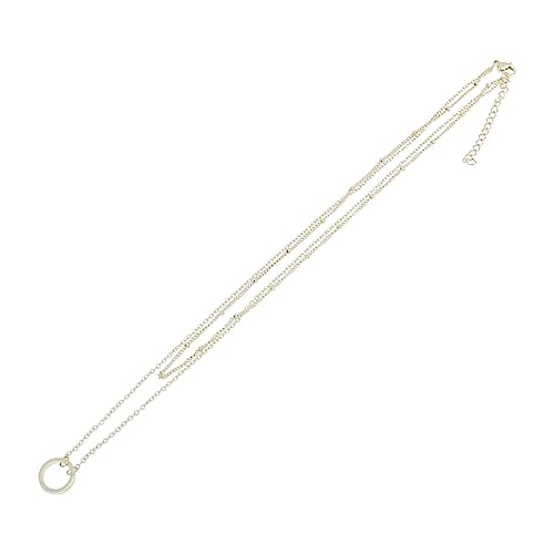 MAJORMENCH 1 Stück Damen Halskette mit Doppeltem Ring Mehrschichtige Kette Modisches Accessoire für Frauen für Einfach und Perfektes für Freundinnen von MAJORMENCH
