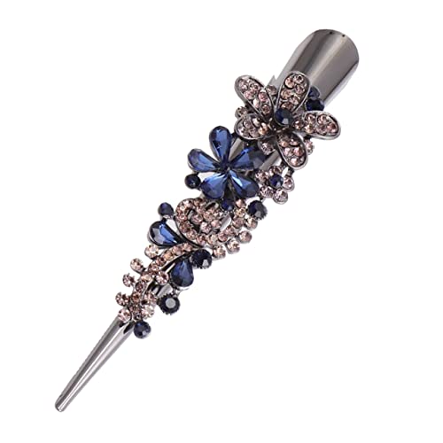 MAJORMENCH Entenschnabel Clip Mit Strasssteinen Dunkelblau Haarspange Für Damen Dekorativ Und Praktisch Für Haarstyling Und Frisuren von MAJORMENCH