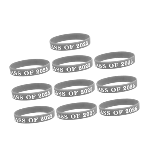 MAJORMENCH 10 Stk. Teiliges Class Of Graduierungsarmbänder Komfortable Flexible Gummi Armbänder für Abschlussfeier Vielseitige Party Accessoires für Damen und Herren von MAJORMENCH