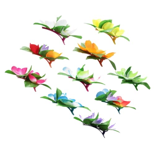 MAJORMENCH 10 Stück Teiliges Bunte Blumen Haarclips Hawaiianischer Haarschmuck Rutschfeste Haarklammern für Damen Vielseitig für Strand Party Festival und Fotografie Modische Haarspangen in von MAJORMENCH