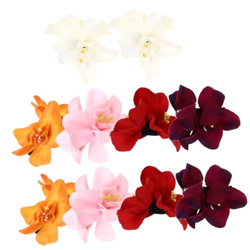 MAJORMENCH 10 Stück Teiliges Künstliche Orchideen Haarspangen in Rot Orange und Rosa Komfortable Leichte Blumen Haarklammern für Damen und Mädchen Geeignet für Hochzeit Party und Alltagsmode von MAJORMENCH