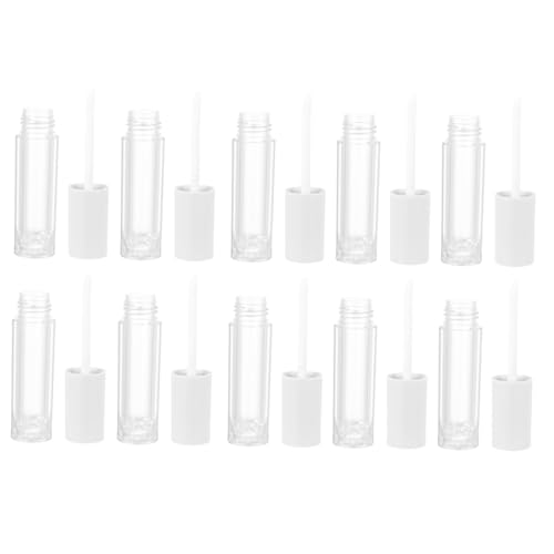 MAJORMENCH 10 Stück Teiliges Lippen Gloss behälter aus Transparentem Abs Nachfüllbare Lippen Gloss tuben mit Weißem Deckel Auslaufsichere Kosmetik verpackung für DIY Lipgloss Lip Oil Lip von MAJORMENCH