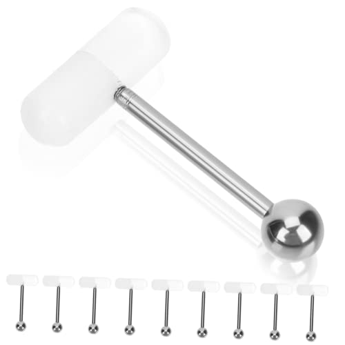 MAJORMENCH 10 Stück Teiliges Oval Geformte Zungenpiercing Ringe aus Rostfreiem Langlebig Farbintensiv Hautfreundlich für Damen und Herren Geeignet für Alltag Party Hochzeit und Besondere von MAJORMENCH