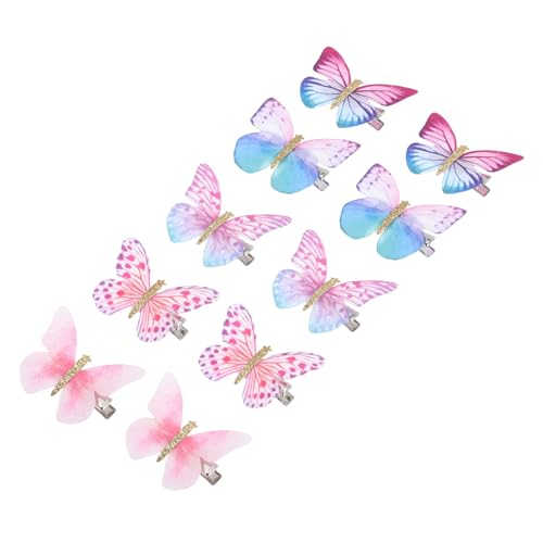 MAJORMENCH 10 Stück Teiliges Schmetterling Haarspangen für Mädchen und Frauen Bunte Leichte Haarklammern Verstellbare Haarschmuck Dekoration für Alltag und Besondere Anlässe von MAJORMENCH