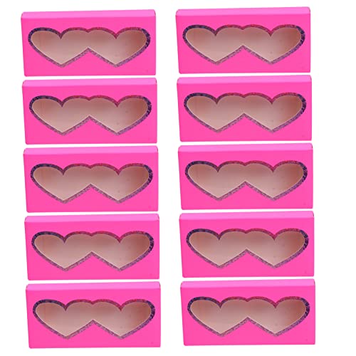 MAJORMENCH 10Stücke Herzform Wimpern Aufbewahrungsbox Leerer Wimpern Organizer für Falsche Wimpern Transparentes Design zum Schutz Einfachen Sichtbarkeit von MAJORMENCH
