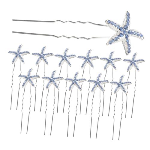 MAJORMENCH 12 Stück Seestern Haarnadeln Für Braut U-förmige Strasshaarnadeln Hochzeits Haarschmuck Für Frauen Elegant Mit Strasssteinen Für Hochzeiten Brautjungfern Und Partys von MAJORMENCH