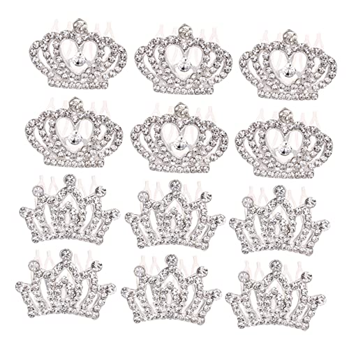 MAJORMENCH 12stücke Kronen Haarkamm Für Mädchen Strass Kopfschmuck Kronenförmiger Haarkamm Als Haaraccessoire Für Bankette Und Geburtstage von MAJORMENCH